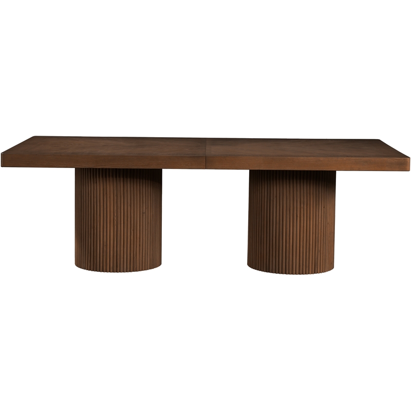 Pemberly Row Contemporary Brown Acacia with Veneer Dining Table