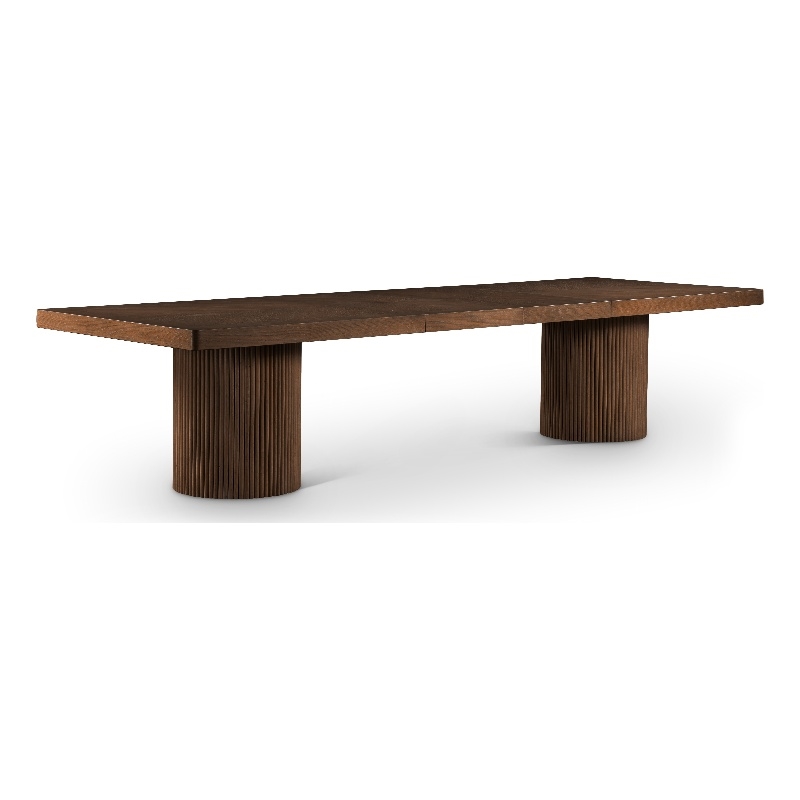Pemberly Row Contemporary Brown Acacia with Veneer Dining Table