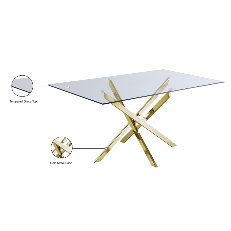 Pemberly Row Contemporary Yellow Tempered Glass Top Dining Table