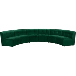 Pemberly Row Contemporary Green Velvet Modular 6 Piece Sectional