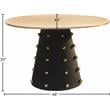 Pemberly Row Brushed Gold Top Dining Table with Matte Black Base
