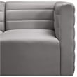 Pemberly Row Contemporary Soft Gray Velvet Modular Armless Chair