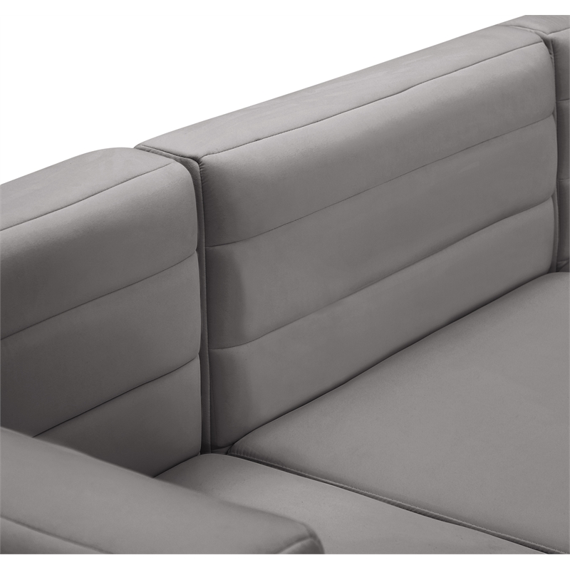 Pemberly Row Contemporary Soft Gray Velvet Modular Armless Chair