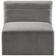 Pemberly Row Contemporary Soft Gray Velvet Modular Armless Chair