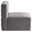 Pemberly Row Contemporary Soft Gray Velvet Modular Armless Chair