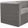 Pemberly Row Contemporary Soft Gray Velvet Modular Armless Chair