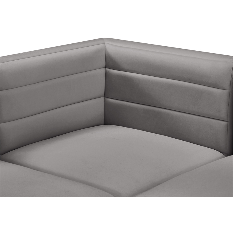 Pemberly Row Contemporary Soft Gray Velvet Modular Armless Chair