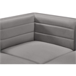 Pemberly Row Contemporary Soft Gray Velvet Modular Armless Chair