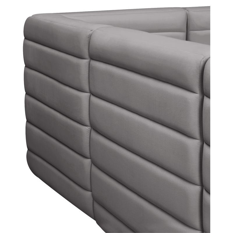 Pemberly Row Contemporary Soft Gray Velvet Modular Armless Chair