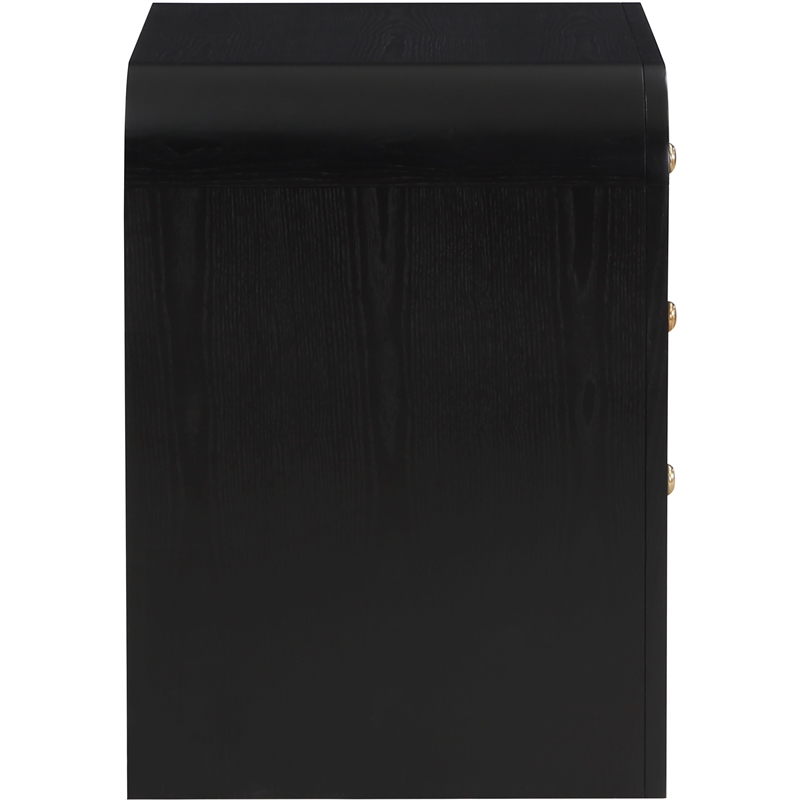 Pemberly Row Mid-Century Black Ash Wood and Natural Cane Dresser