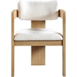 Pemberly Row Cream Linen Textured Fabric Dining Chair (Set of 2)