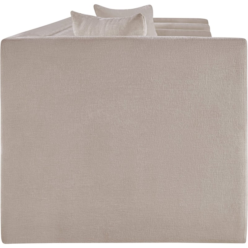 Pemberly Row Contemporary Beige Chenille Fabric Upholstered Sofa