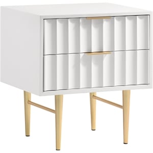 Pemberly Row Contemporary Nightstand in White Medium Gloss Finish