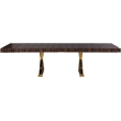 Pemberly Row Zebra Wood Lacquer Top Extendable 2 Leaf Dining Table