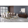 Pemberly Row Zebra Wood Lacquer Top Extendable 2 Leaf Dining Table
