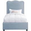 Pemberly Row Mid-Century Light Blue Linen Textured Fabric Twin Bed