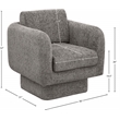 Pemberly Row Contemporary Gray Chenille Fabric Swivel Accent Chair