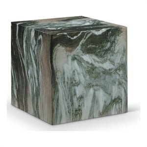 Pemberly Row Green Marble Finish Concrete Indoor/Outdoor End Table