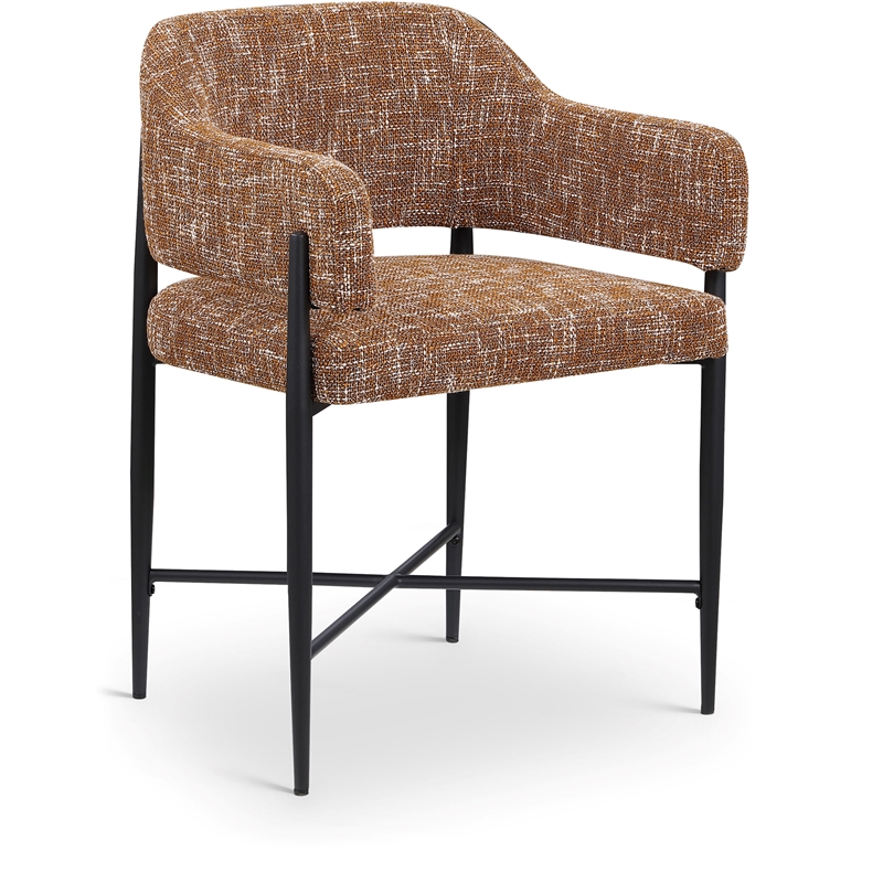 Pemberly Row Contemporary Cognac Polyester Dining Chair (Set of 2)