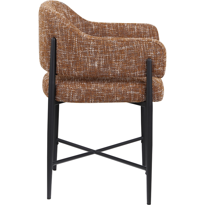 Pemberly Row Contemporary Cognac Polyester Dining Chair (Set of 2)