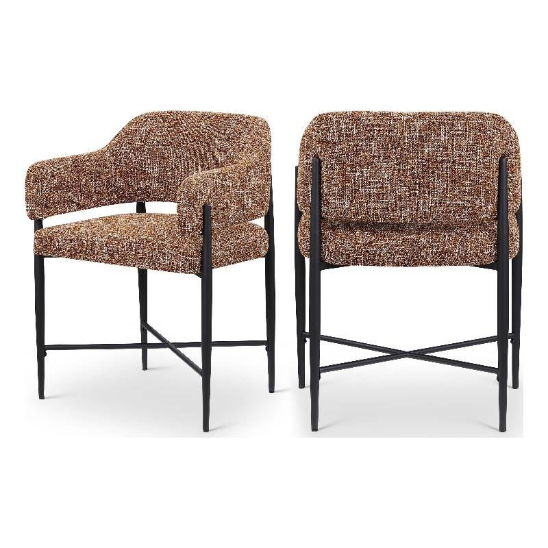 Pemberly Row Contemporary Cognac Polyester Dining Chair (Set of 2)