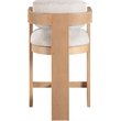 Pemberly Row Beige Linen Textured Fabric Upholstered Counter Stool