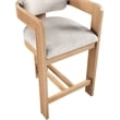 Pemberly Row Beige Linen Textured Fabric Upholstered Counter Stool