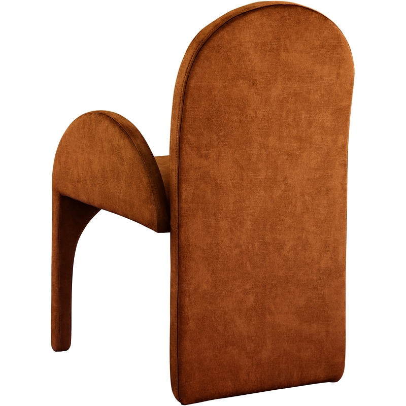 Pemberly Row Contemporary Cognac Velvet Dining Arm Chair (Set of 2)