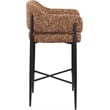 Pemberly Row Contemporary Cognac Polyester Counter Stool (Set of 2)