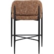 Pemberly Row Contemporary Cognac Polyester Counter Stool (Set of 2)