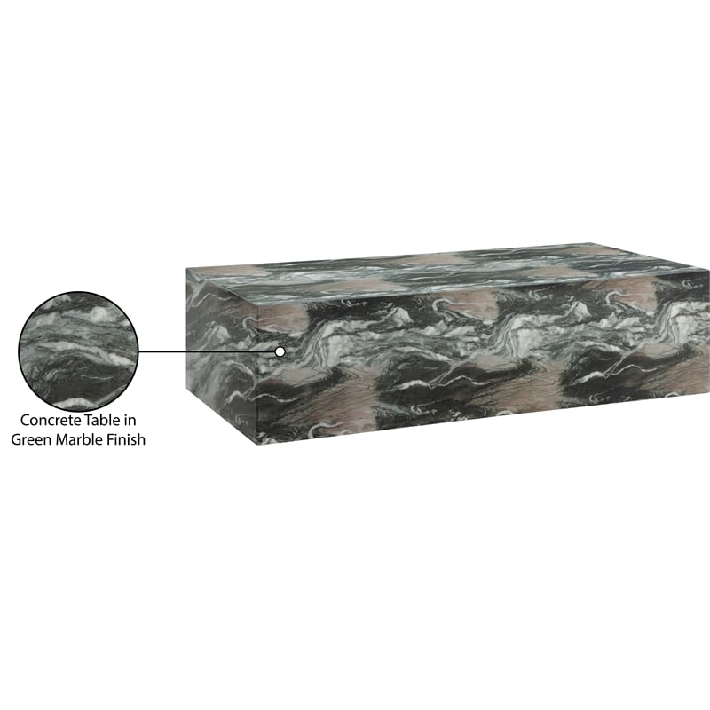 Pemberly Row Contemporary Green Concrete Indoor/Outdoor Coffee Table