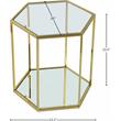 Pemberly Row Contemporary Modular Stainless Steel and Glass End Table