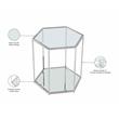 Pemberly Row Contemporary Modular Stainless Steel and Glass End Table