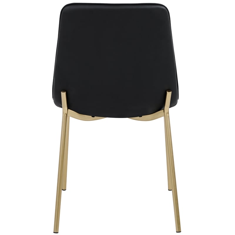 Pemberly Row Contemporary Black Vegan Leather Dining Chair (Set of 2)