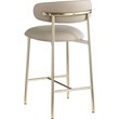Pemberly Row Contemporary Taupe Vegan Leather Counter Stool (Set of 2)