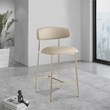 Pemberly Row Contemporary Taupe Vegan Leather Counter Stool (Set of 2)