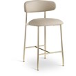 Pemberly Row Contemporary Taupe Vegan Leather Counter Stool (Set of 2)