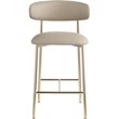 Pemberly Row Contemporary Taupe Vegan Leather Counter Stool (Set of 2)