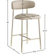 Pemberly Row Contemporary Taupe Vegan Leather Counter Stool (Set of 2)