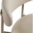 Pemberly Row Contemporary Taupe Vegan Leather Counter Stool (Set of 2)