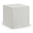 Pemberly Row Off White Marble Finish Concrete Indoor/Outdoor End Table