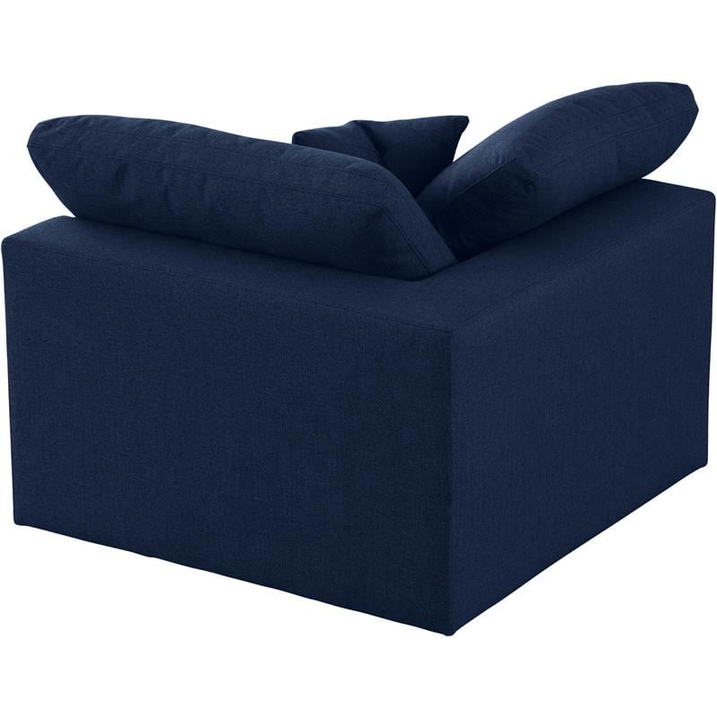 Pemberly Row Contemporary Navy Durable Linen Fabric Deluxe Corner Chair