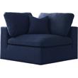 Pemberly Row Contemporary Navy Durable Linen Fabric Deluxe Corner Chair