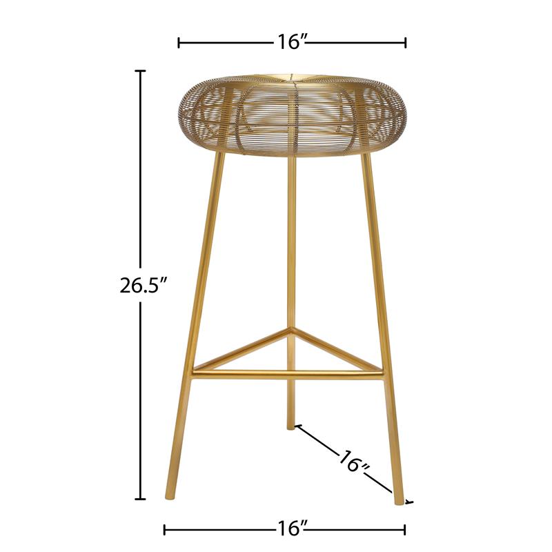 Pemberly Row Contemporary Gold Metal Counter Stool - 16