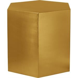 Pemberly Row Contemporary Brushed Gold Metal End Table - 24&quotW x 24&quotD x 22&quotH