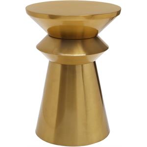 Pemberley Row Brushed Metal Gold End Table Rectangular Contemporary 14&quot x 14&quot x 19.5&quot Assembled