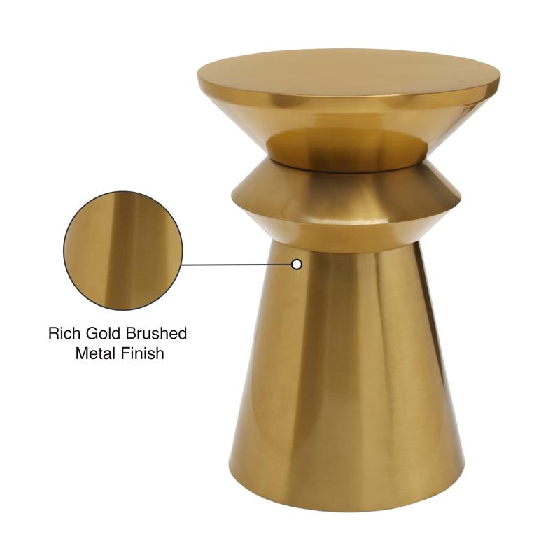 Pemberley Row Brushed Metal Gold End Table Rectangular Contemporary 14