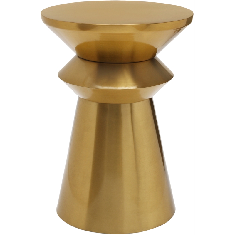 Pemberley Row Brushed Metal Gold End Table Rectangular Contemporary 14