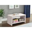 Pemberly Row Contemporary Upholstered Cream Velvet Nightstand
