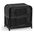 Pemberly Row Black Finish Rattan Nightstand - 27.2